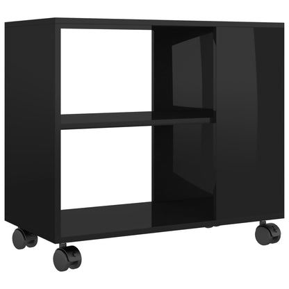 Side Table High Gloss Black 70x35x55 cm Chipboard