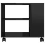 Side Table High Gloss Black 70x35x55 cm Chipboard