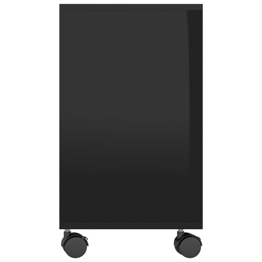 Side Table High Gloss Black 70x35x55 cm Chipboard