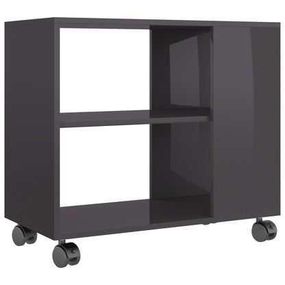 Side Table High Gloss Grey 70x35x55 cm Chipboard