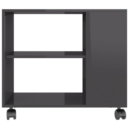 Side Table High Gloss Grey 70x35x55 cm Chipboard