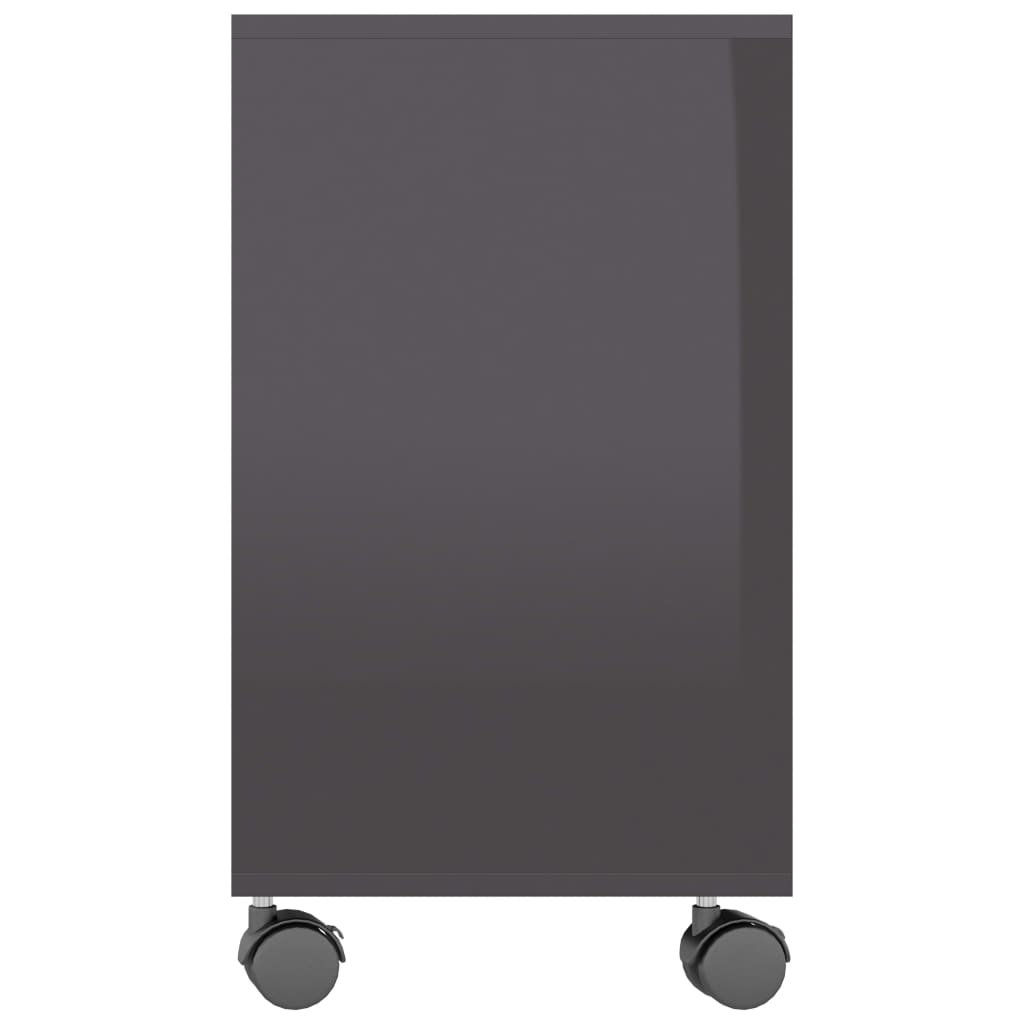 Side Table High Gloss Grey 70x35x55 cm Chipboard