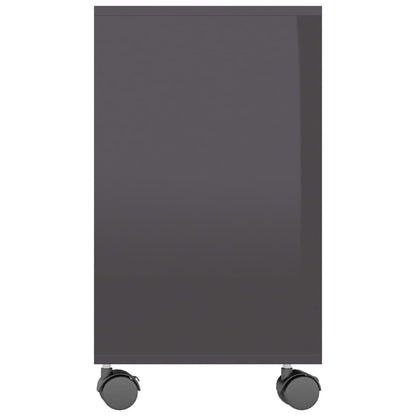 Side Table High Gloss Grey 70x35x55 cm Chipboard