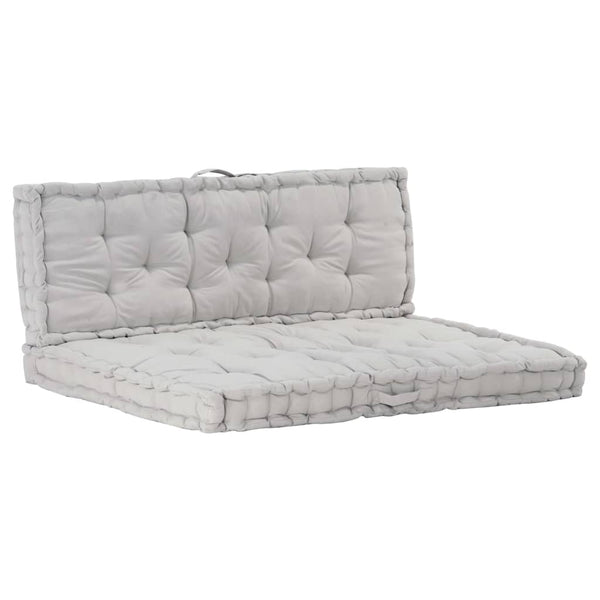  Pallet Floor Cushions 2 pcs Cotton Grey