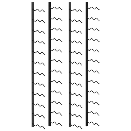 Wall-mounted Wine Racks for 48 Bottles 2 pcs Black Iron
