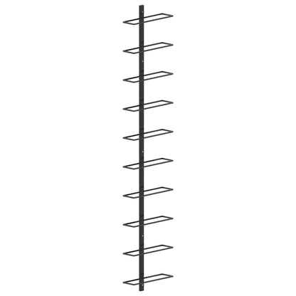 Wall-mounted Wine Rack for 10 Bottles Black Metal