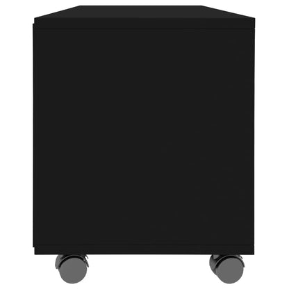 TV Cabinet with Castors Black 90x35x35 cm Chipboard