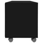 TV Cabinet with Castors Black 90x35x35 cm Chipboard