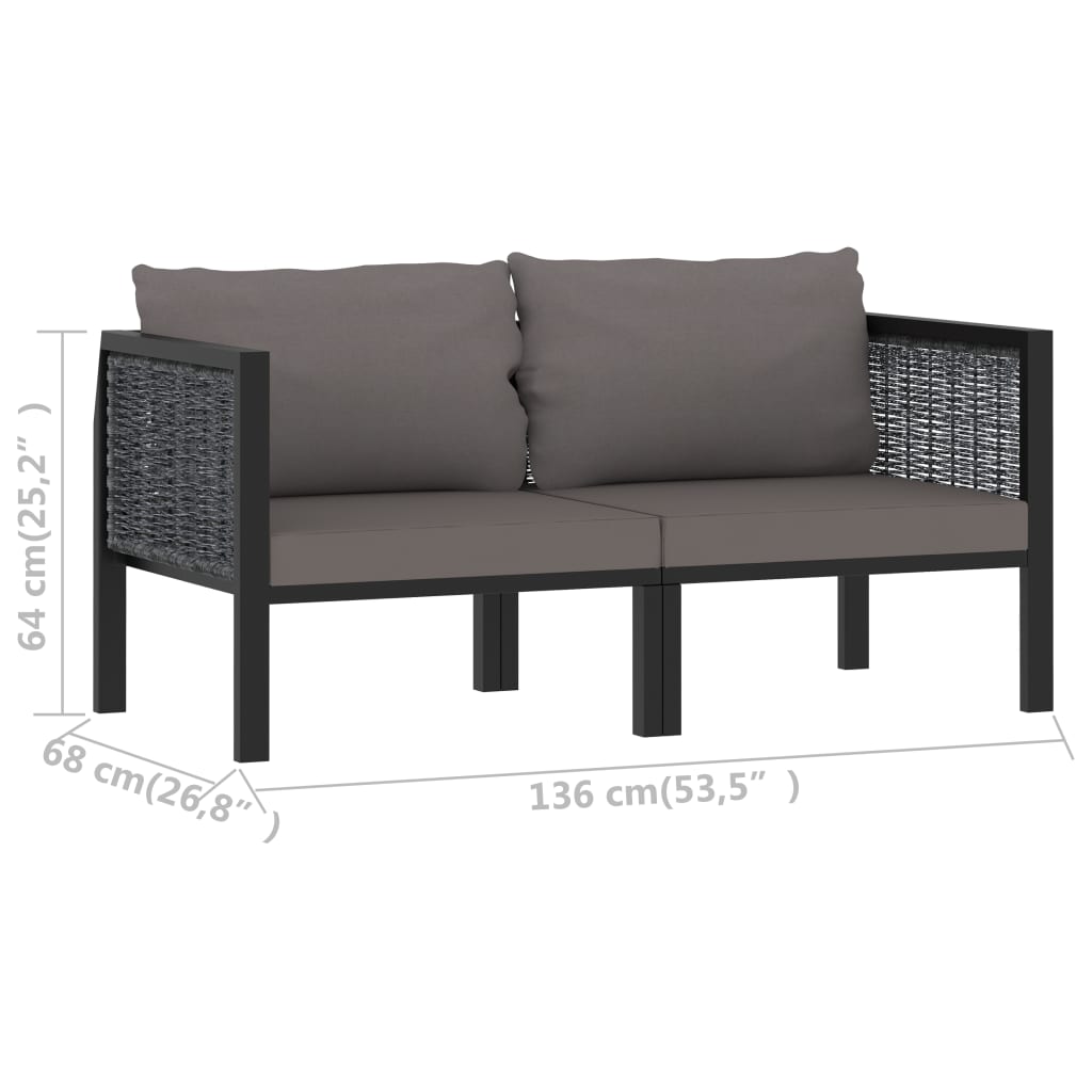 Decorative 2 Seater Sofa with Cushions Patio Setup Outdoor Living 