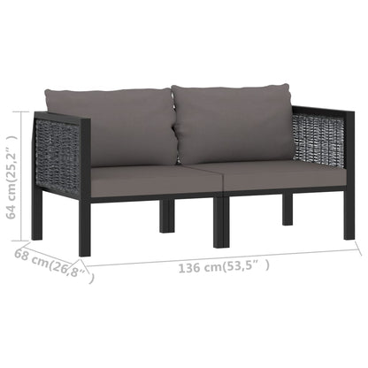 Decorative 2 Seater Sofa with Cushions Patio Setup Outdoor Living 