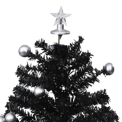 Snowing Christmas Tree with Umbrella Base Black