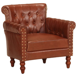 Armchair Brown Real Goat Leather