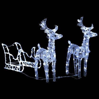 Reindeers & Sleigh Christmas Decoration 160 LEDs - Acrylic