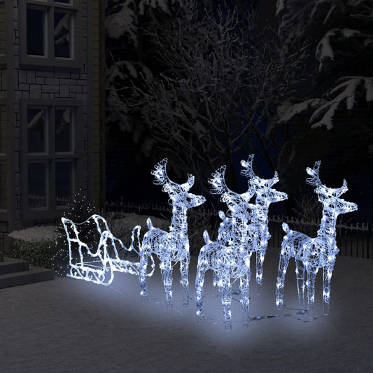 Reindeers & Sleigh Christmas Decoration  Acrylic