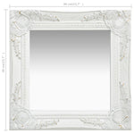 Wall Mirror Baroque Style 40x40 cm White