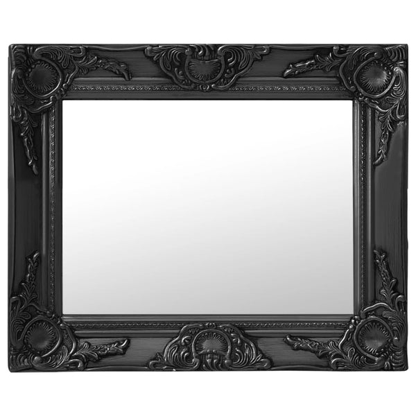  Wall Mirror Baroque Style 50x40 cm Black