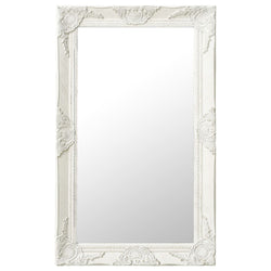 Wall Mirror Baroque Style White