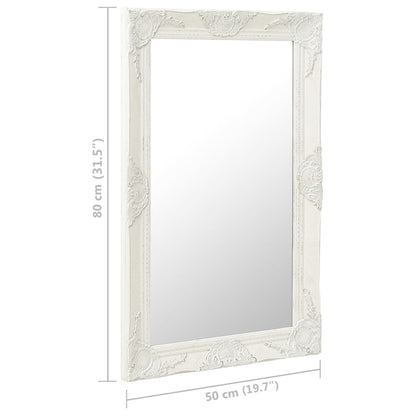 Wall Mirror Baroque Style White