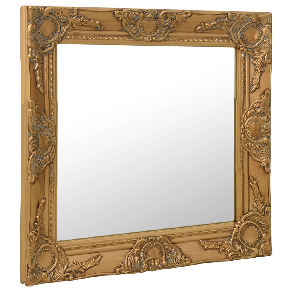 Wall Mirror Baroque Style 60x60 cm Gold