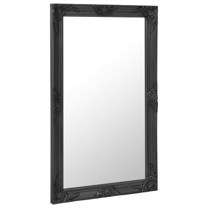 Wall Mirror Baroque Style 60x100 cm Black