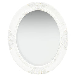 Wall Mirror Baroque Style 50x60 cm White