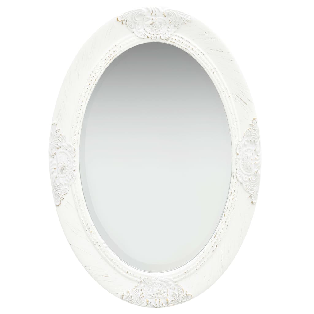 Wall Mirror Baroque Style White - 50×70cm