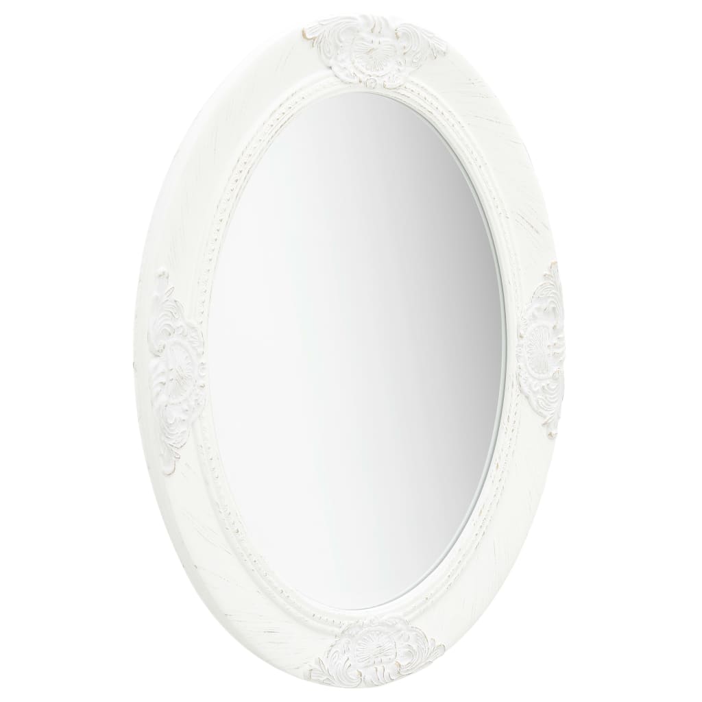 Wall Mirror Baroque Style White - 50×70cm