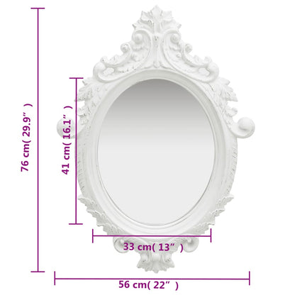 Wall Mirror Castle Style White