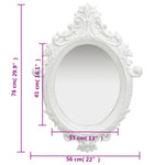 Wall Mirror Castle Style 56x76 cm White