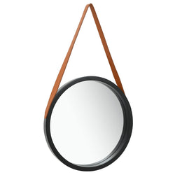 Wall Mirror with Strap 40 cm Black