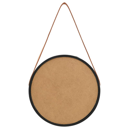 Wall Mirror with Strap 40 cm Black