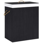 Bamboo Laundry Basket 2 Section 100L Black | HomeAndLiving