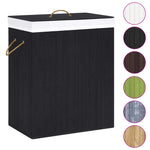 Bamboo Laundry Basket 2 Section 100L Black | HomeAndLiving