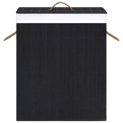Bamboo Laundry Basket 2 Section 100L Black | HomeAndLiving