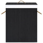 Bamboo Laundry Basket 2 Section 100L Black | HomeAndLiving