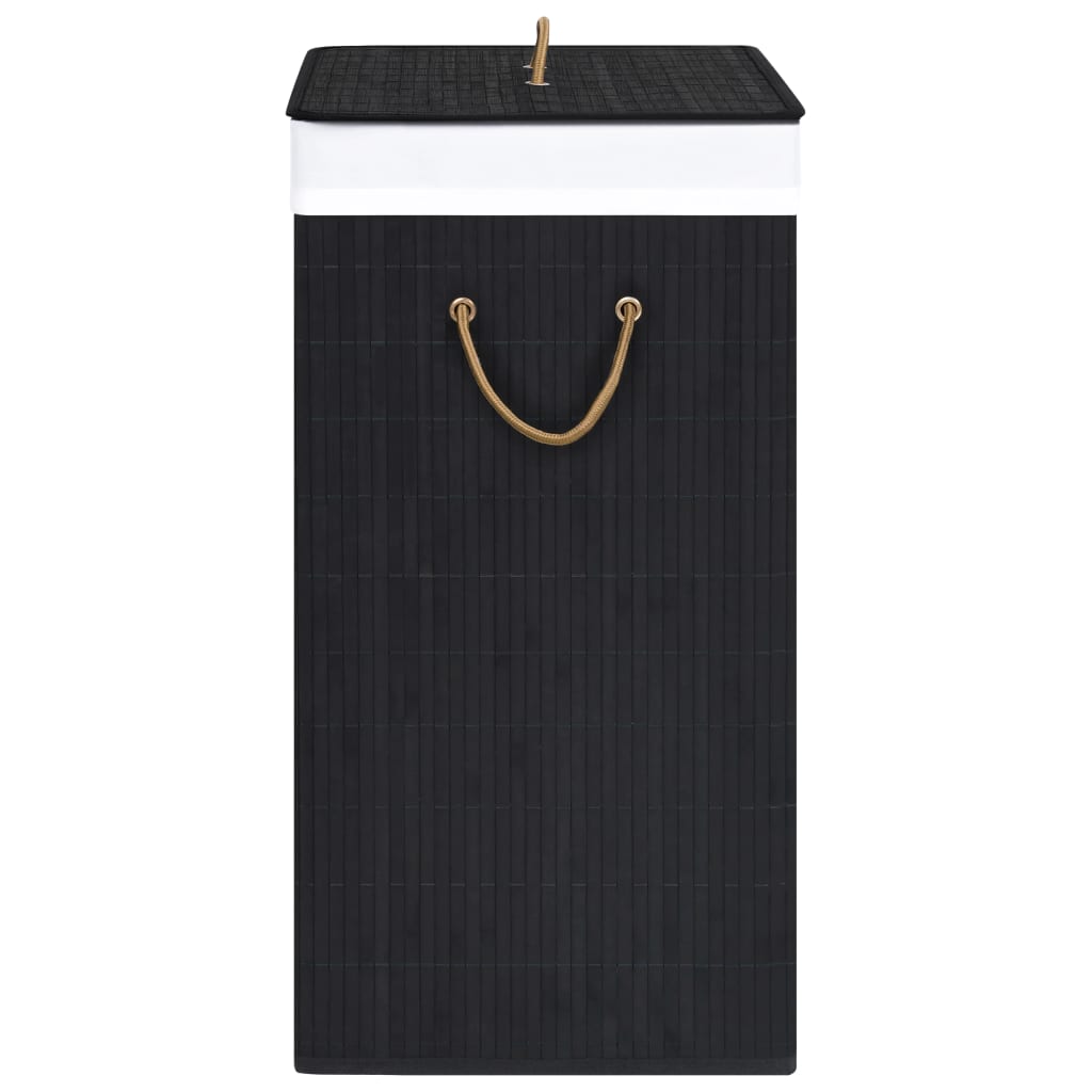 Bamboo Laundry Basket 2 Section 100L Black | HomeAndLiving