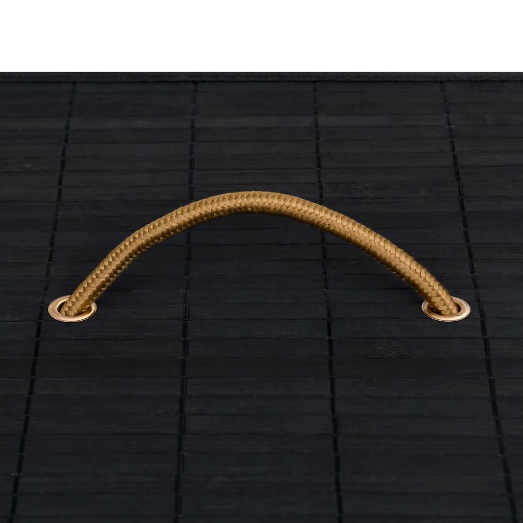Bamboo Laundry Basket 2 Section 100L Black | HomeAndLiving