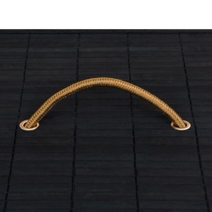 Bamboo Laundry Basket 2 Section 100L Black | HomeAndLiving