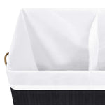Bamboo Laundry Basket 2 Section 100L Black | HomeAndLiving