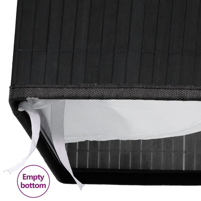 Bamboo Laundry Basket 2 Section 100L Black | HomeAndLiving