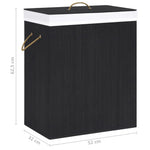 Bamboo Laundry Basket 2 Section 100L Black | HomeAndLiving