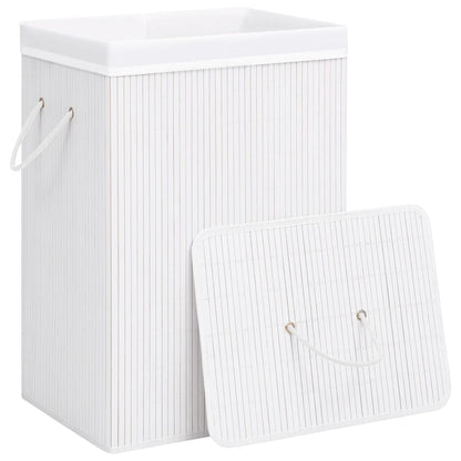 Bamboo Laundry Basket - White