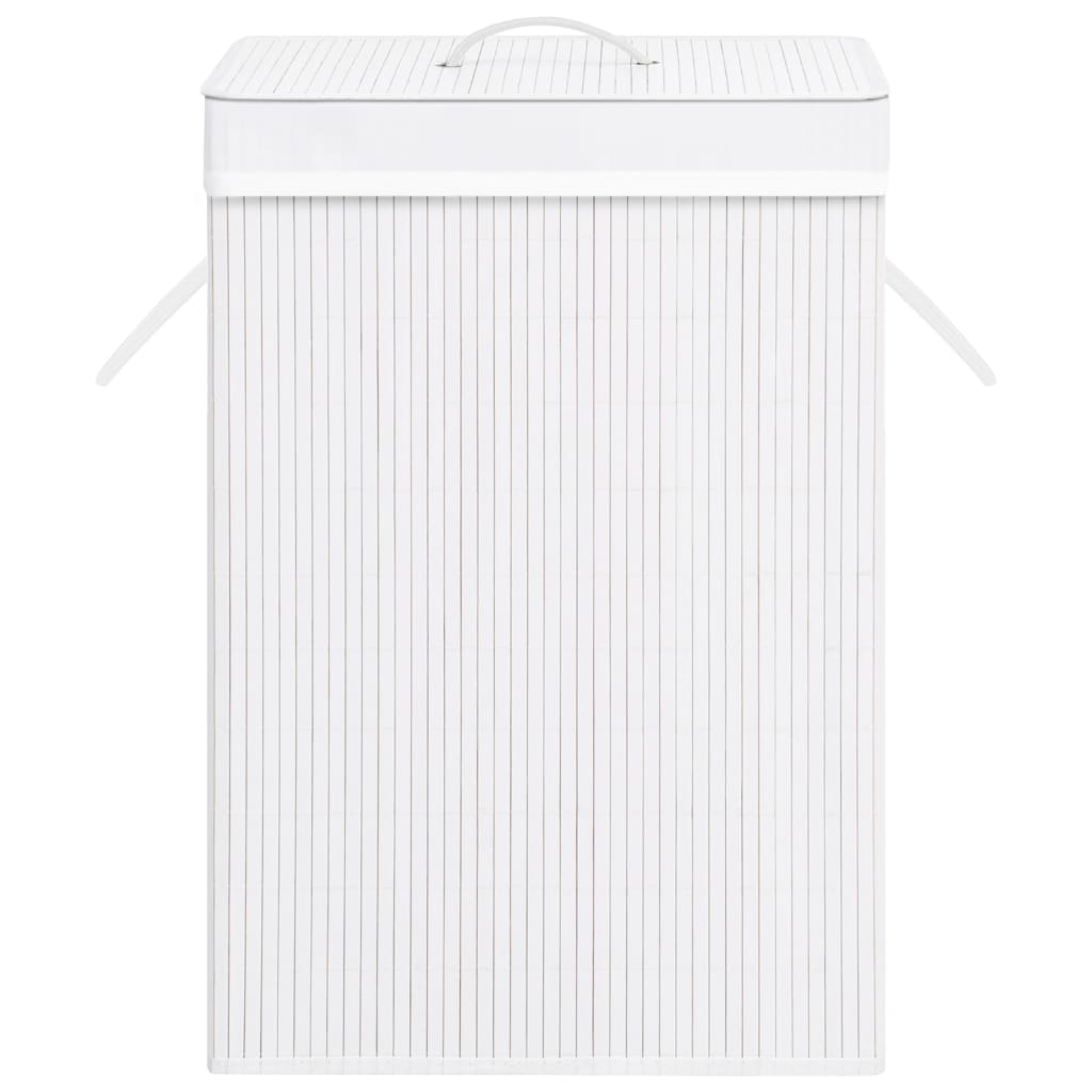 Bamboo Laundry Basket - White