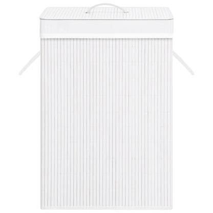 Bamboo Laundry Basket - White