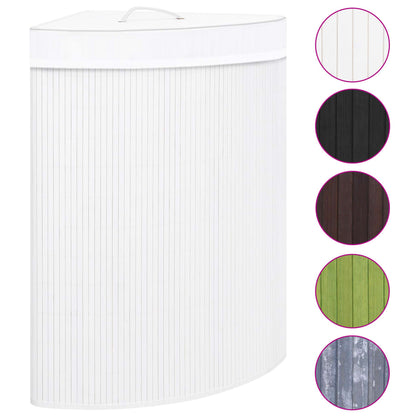 Bamboo Corner Laundry Basket 60L White | HomeAndLiving