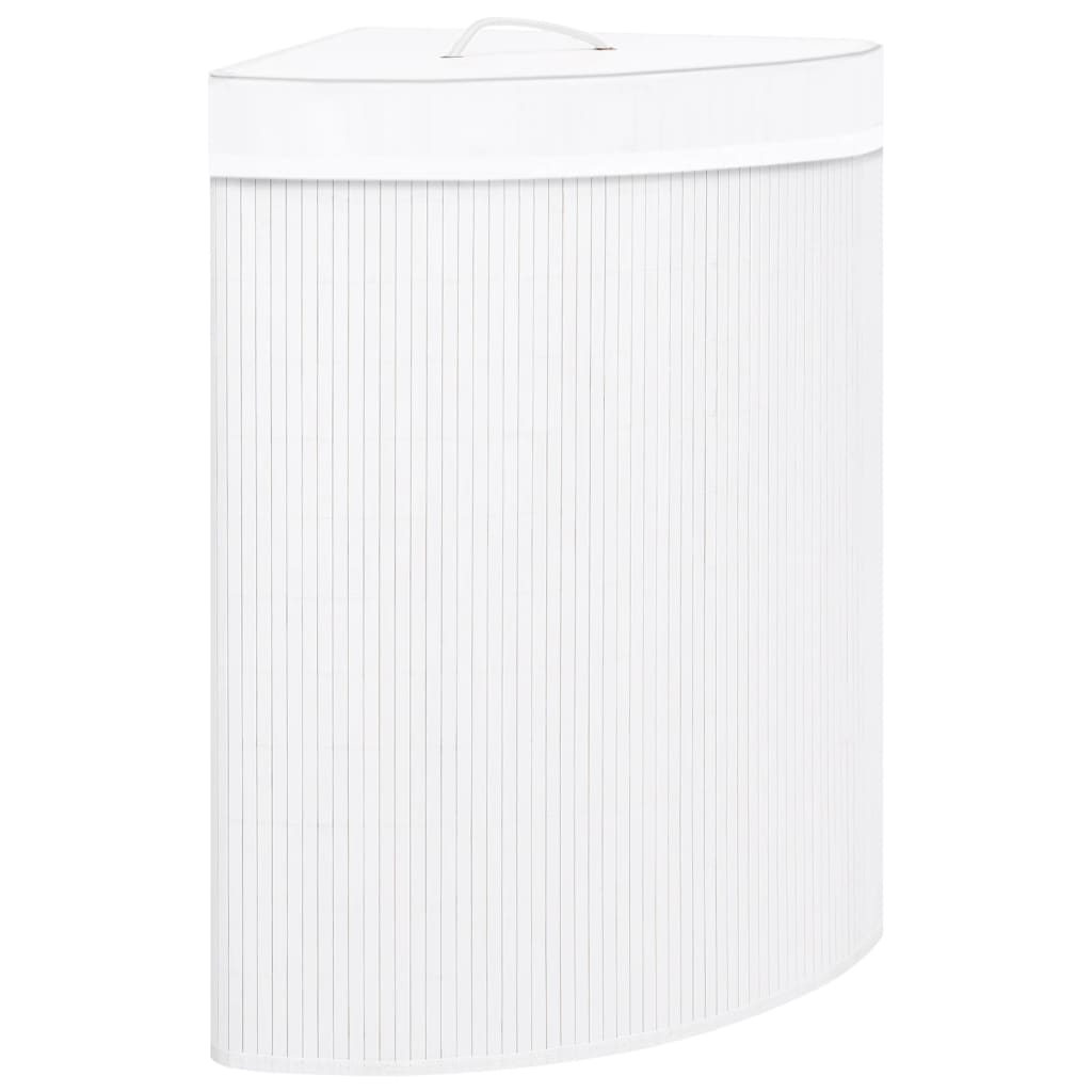 Bamboo Corner Laundry Basket 60L White | HomeAndLiving