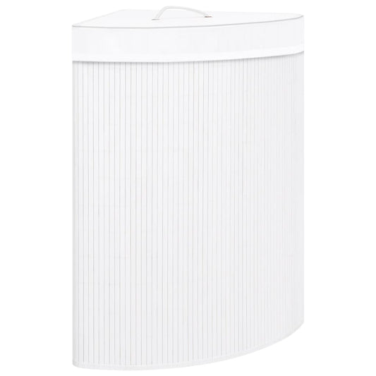 Bamboo Corner Laundry Basket 60L White | HomeAndLiving