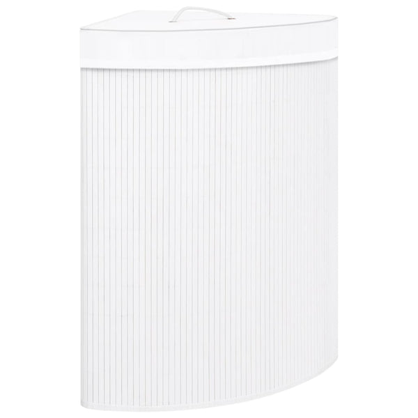 Bamboo Corner Laundry Basket 60L White | HomeAndLiving