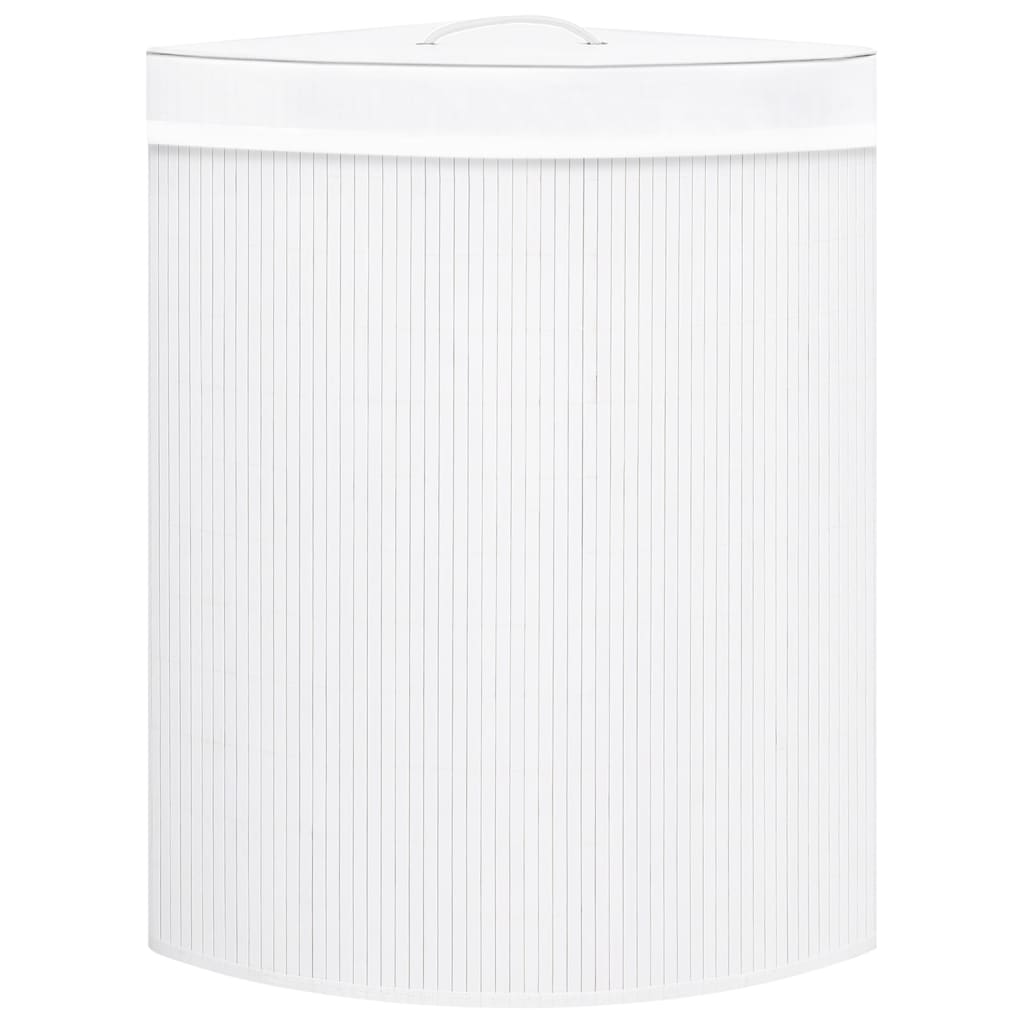 Bamboo Corner Laundry Basket 60L White | HomeAndLiving