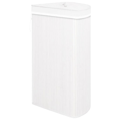 Bamboo Corner Laundry Basket 60L White | HomeAndLiving